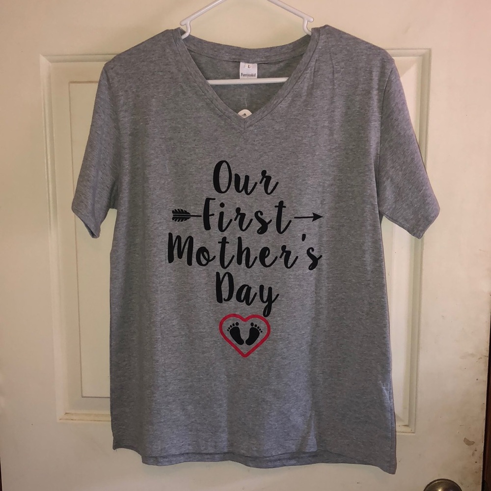 “Our First Mother’s Day” t-shirt •sz large• NWT